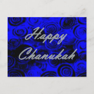 Happy Chanukah Swirls Postcard