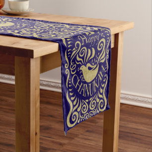 Happy Chanukah Time 14 x 72 Short Table Runner