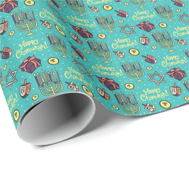 Happy Chanukah Wrapping Paper (Roll Corner)