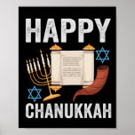 Happy Chanukkah Funny Jewish Hanukkah Holiday Poster<br><div class="desc">Funny, santa, christmas, hanukkah, menorah, jewish, jew, gift, birthday, passover</div>