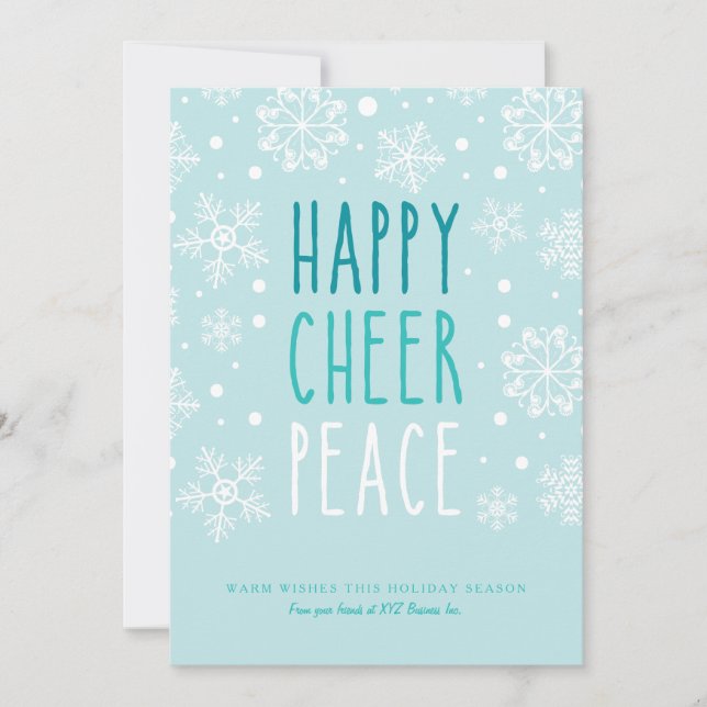 Happy Cheer Peace Holiday Card (Front)