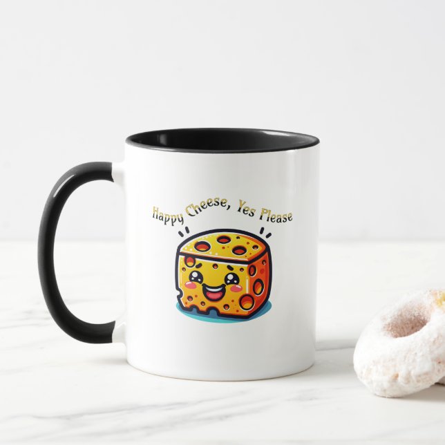 Happy Cheese, Yes Please Mug (With Donut)
