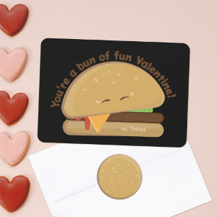 Happy Cheeseburger Kid's Valentine's Day Card