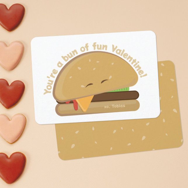 Happy Cheeseburger Kid's Valentine's Day Card (Creator Uploaded)