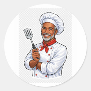 happy chef cooking kitchen funny chef sticker