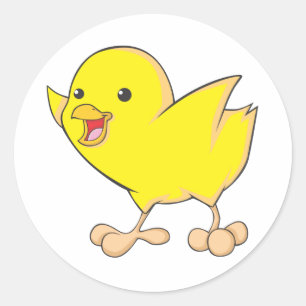 Happy Chick Classic Round Sticker