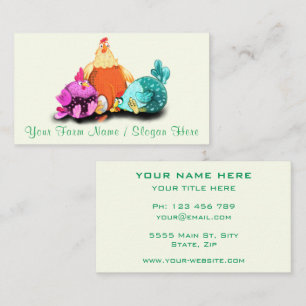 Happy Chicken Farm Business Card Template