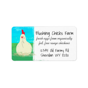 Happy chicken free range farm eggs business card label