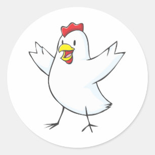 Happy Chicken Hen Cartoon Classic Round Sticker