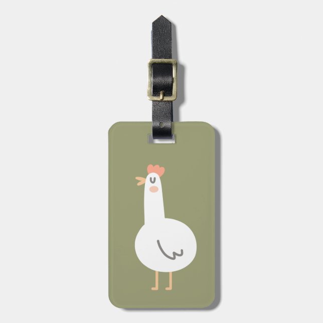 Happy Chicken Luggage Tag (Front Vertical)