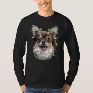 Happy Chihuahua Long Haired Chiwawa Long Hair Mom T-Shirt