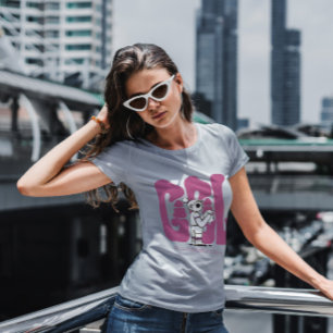 Happy Child With Bunny Cartoon T-Shirt