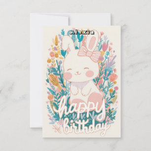 Happy Children Bunny Digital Birthday Card