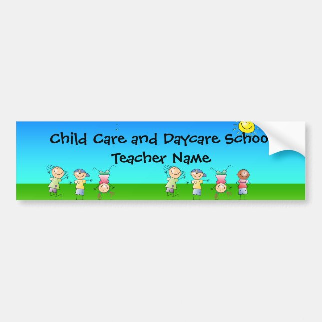 Happy Children Play in Sun, Kids Outdoors Bumper Sticker (Front)