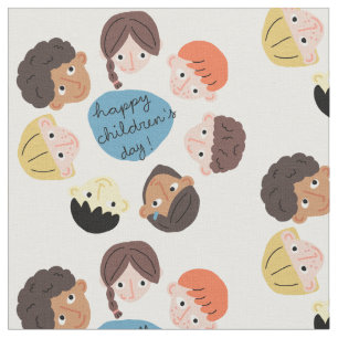 happy childrens day fabric