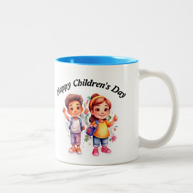 Happy Children's Day Two-Tone Coffee Mug (Right)