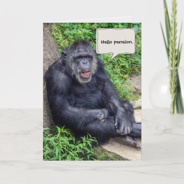 Happy Chimpanzee Retirement Card (Front)