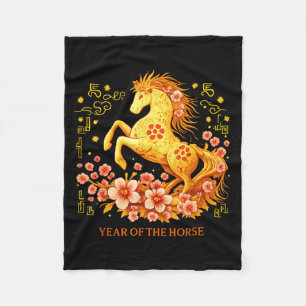 Happy Chinese Lunar New Year 2026 Year Of The Hors Fleece Blanket