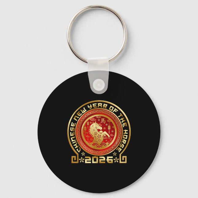 Happy Chinese Lunar New Year 2026 Zodiac Year Of T Key Ring (Front)