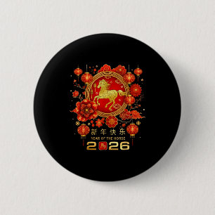Happy Chinese Lunar New Year Horse Zodiac Year Of 6 Cm Round Badge