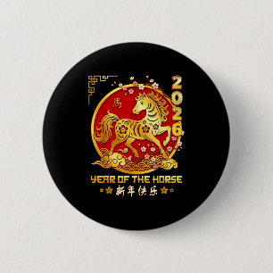 Happy Chinese Lunar New Year Horse Zodiac Year Of 6 Cm Round Badge