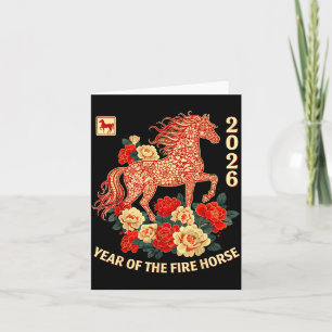 Happy Chinese Lunar New Year Of The Horse 2026 Kid Card