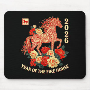 Happy Chinese Lunar New Year Of The Horse 2026 Kid Mouse Pad