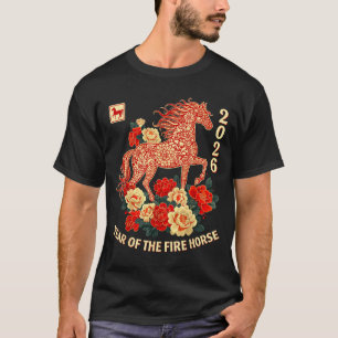 Happy Chinese Lunar New Year Of The Horse 2026 Kid T-Shirt