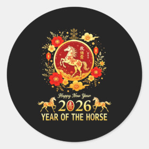 Happy Chinese New Year 2026 Lunar Year Of The Hors Classic Round Sticker