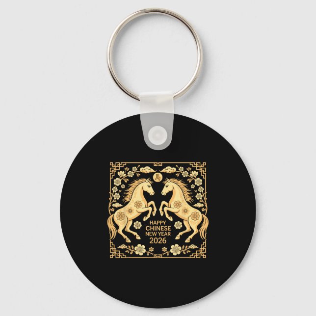 Happy Chinese New Year 2026 Tee Lunar New Year Of  Key Ring (Front)