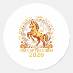 Happy Chinese New Year 2026 Year Of The Horse 2026 Classic Round Sticker