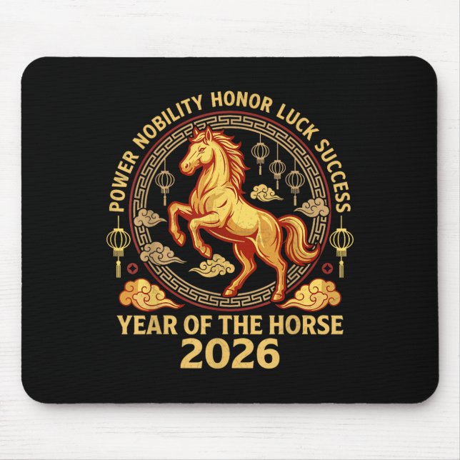 Happy Chinese New Year 2026 Year Of The Horse 2026 Mouse Pad (Front)