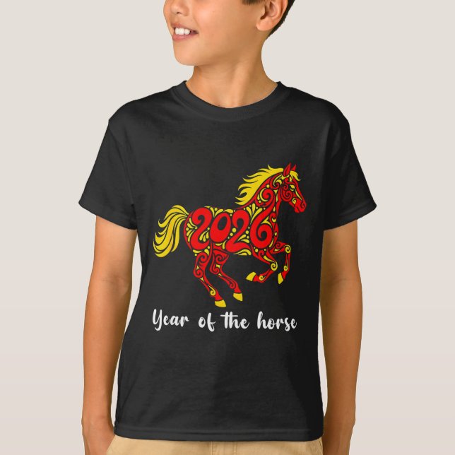 Happy Chinese New Year 2026 Year Of The Horse Horo T-Shirt (Front)