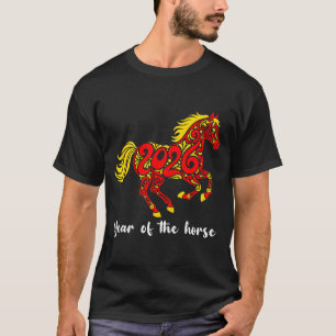 Happy Chinese New Year 2026 Year Of The Horse Horo T-Shirt
