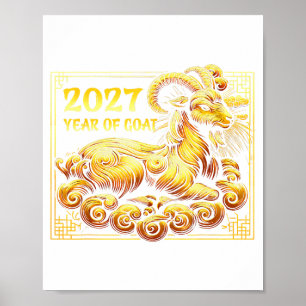 Happy Chinese New Year 2027 - Lunar New Year Goat  Poster