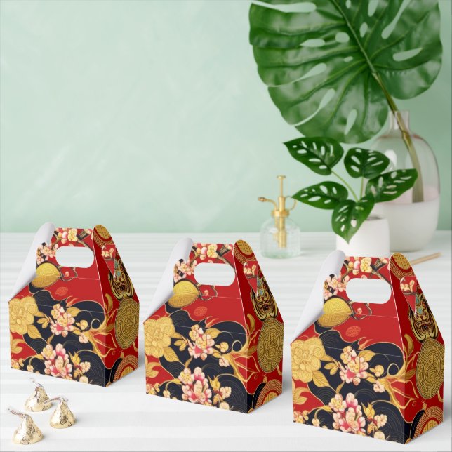 Happy Chinese New Year modern asian pattern Favour Box (Multiple)
