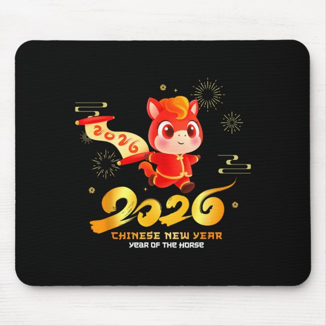 Happy Chinese New Year Of Horse Cartoon Cute For K Mouse Pad (Front)