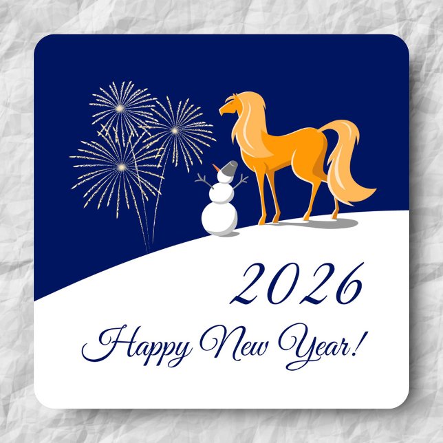 Happy Chinese New Year of the Fire Horse 2026  Square Sticker (Creator Uploaded)