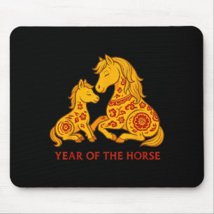Happy Chinese New Year Of The Horse 2026 Family Ma Mouse Pad