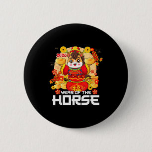 Happy Chinese New Year Of The Horse 2026 Lunar New 6 Cm Round Badge