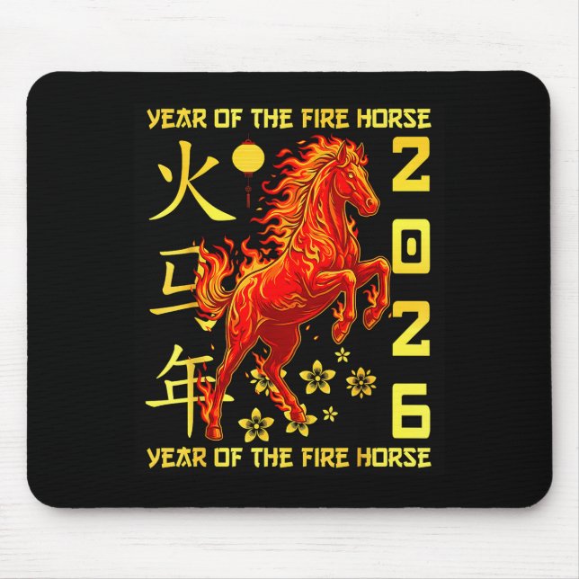 Happy Chinese New Year Of The Horse 2026 Lunar New Mouse Pad (Front)