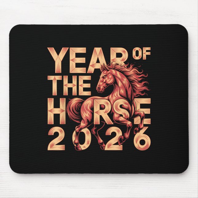 Happy Chinese New Year Of The Horse 2026 Lunar Zod Mouse Pad (Front)