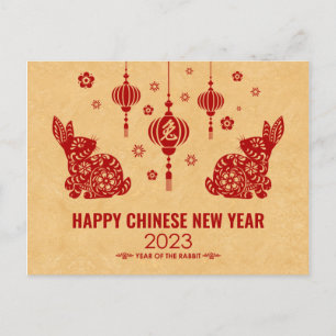 Happy Chinese New Year of the Rabbit 2023 Holiday Postcard
