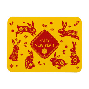 Happy Chinese New Year Of The Rabbit CNY 2023 Card Magnet