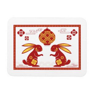 Happy Chinese New Year Of The Rabbit CNY 2023 Card Magnet
