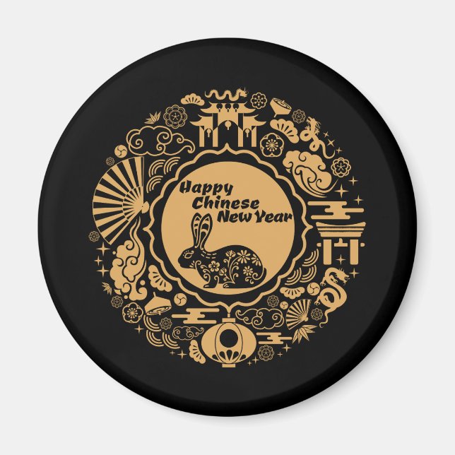 Happy Chinese New Year of the Rabbit Magnet (Front)