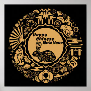 Happy Chinese New Year of the Rabbit Poster