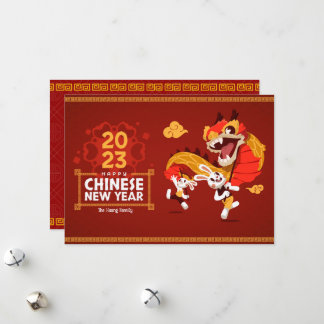 Happy chinese new year rabbits 2023 card