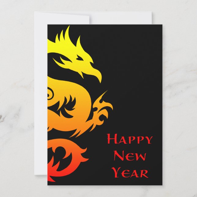 happy chinese new year : year of the dragon 2012 invitation (Front)