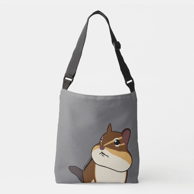 Happy Chippy! Chipmunk ハッピーチッピー シマリスのトートバッグ！ Crossbody Bag (Front)